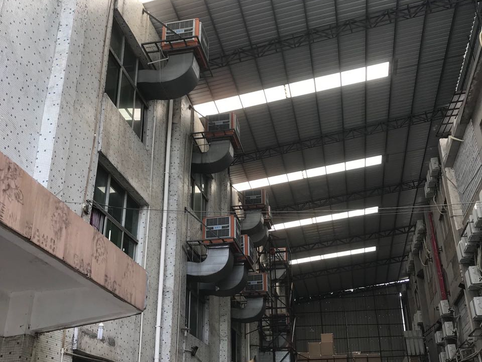 手袋廠針車車間環(huán)?？照{(diào)降溫工程